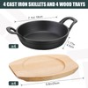 Sliner 4 Sets Mini Cast Iron Skillet Small Cast Iron