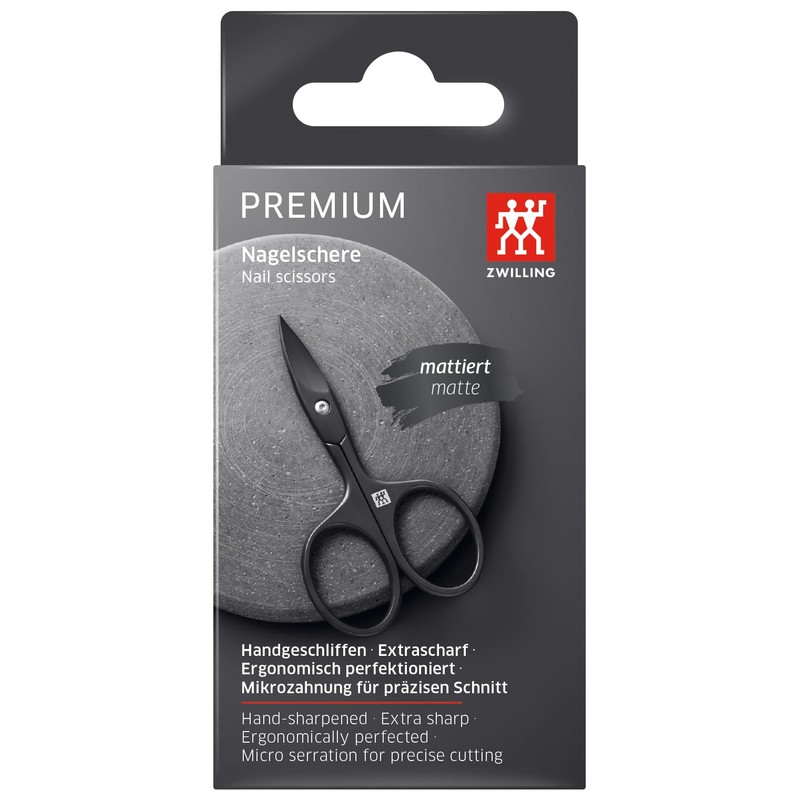 ZWILLING 90mm Nail Scissors (Sharp Slightly Curved Micro Toothed Cutting