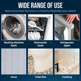 ShineY Black Stain Gel Cleaner Heavy Duty Stain Cleaner for Front Loader Washing Machine Seal, Bathroom Grout, Shower, Caulk - Front Load Washer Cleaning Solution - 7 Fl Oz