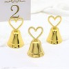 4 Pieces Heart-shaped Bell Place Card Holders Photo Holder Table
