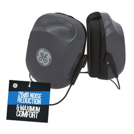 GE Behind-the-Neck Safety Earmuff for Noise Reduction, NRR 26dB Hearing Protection, Adjustable & Sound Proof Earmuffs for Shooting, Work, Industrial & Construction Noise Protection. ANSI S3.19-1974