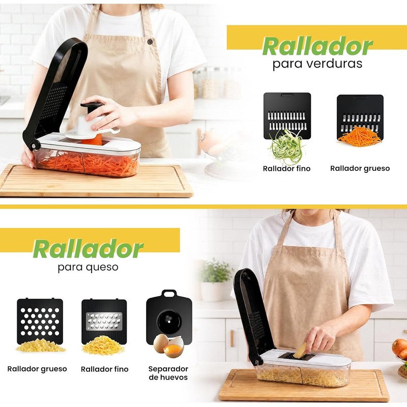 CHEFOLLA Cortador de Verduras, Picador de Verduras Multifunción 10 en
