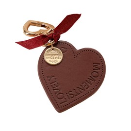 Z'mura Heart Key Holder, Smartphone, Cute, Stylish, Ribbon, Medal, Backpack, Bag, Decorative, Charm, Simple, Pair, Matching Gift, Strap, Color, Braun