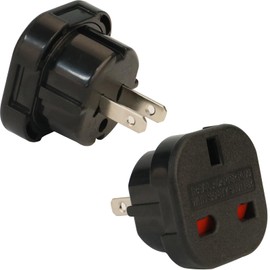 Wirafix Uk to US Plug Adaptor, 2 Pack Thailand Travel Adapter, 3 Pin to 2 Pin USA Travel Adapter, Travel Adapter from UK To USA,Thailand, Mexico, Canada, Colombia, Black (Type A)