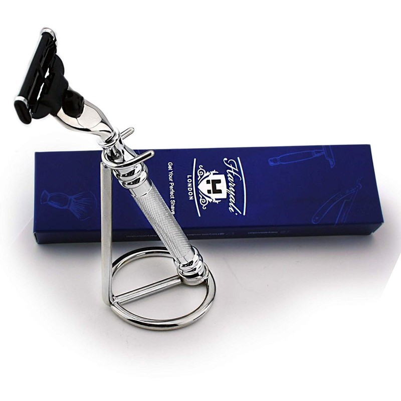 Haryali London Triangular Compatible Razor & Stainless Steel Razor Stand