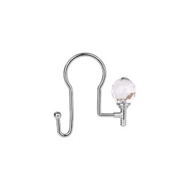 Utopia Alley Shower Rings, Double Shower Curtain Hooks for Bathroom, Rustproof Zinc Shower Curtain Hooks Rings, Crystal Design, Set of 12 (Chrome)