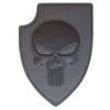 Skull Shield Morale Tactical PVC Patch (Blackout Subdued)