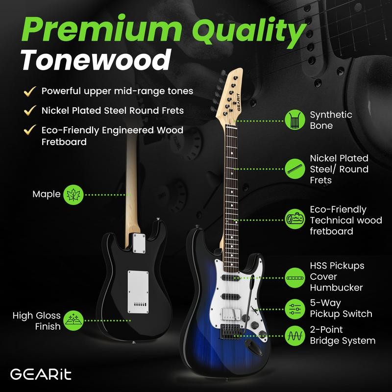 Canyon Series 39” Electric Guitar Starter Kit:_Redburst