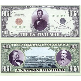 American Art Classics Set of 5 - US Civil War Novelty Money Bill