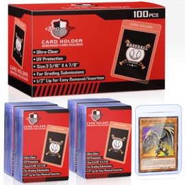 Kitoyz Semi Rigid Card Holder for Trading Cards, Penny Card Sleeves with 1/2" Lip Baseball Card Protector for PSA, SGC, BGS, CSG Graded Cards Submissions, Fit for Baseball, Trading,Sports Cards(100ct)