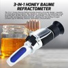 Honey Brix Tri-Scale Refractometer with ATC - Measures 58-90% Brix,