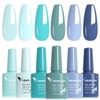 VENALISA Blue Gel Nail Polish Set, 6 Colors Light Blue