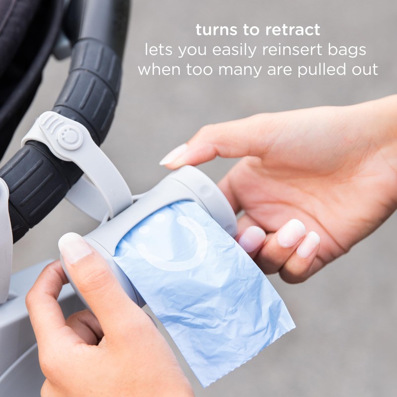 Ubbi On-the-Go Gray Bag Dispenser and Waste Disposal Bags Refill,