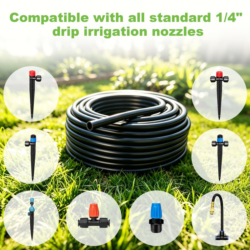 Thiswing 200FT Drip Irrigation Tubing for 1/4" Drip Irrigation System