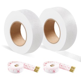 ZTVOWTO 2 Stück Saumband zum Aufbügeln, Bügelband zum Kürzen von Gardinen, Saumband für Röcke, Kissen, Jeans und Vorhänge, 2cm Breit * 24 Meter Lang mit Massband(Weiß)