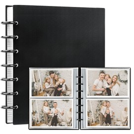 Hiwhy Photo Album 4x6 Picture Holder Book Sleeves Holds 120 Horizontal Photos DIY Picture Albums with 30 Removal Inner Pages for Wedding, Black