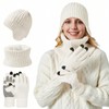 Vettres Winter Hat Scarf Gloves Set for Women Warm Knit
