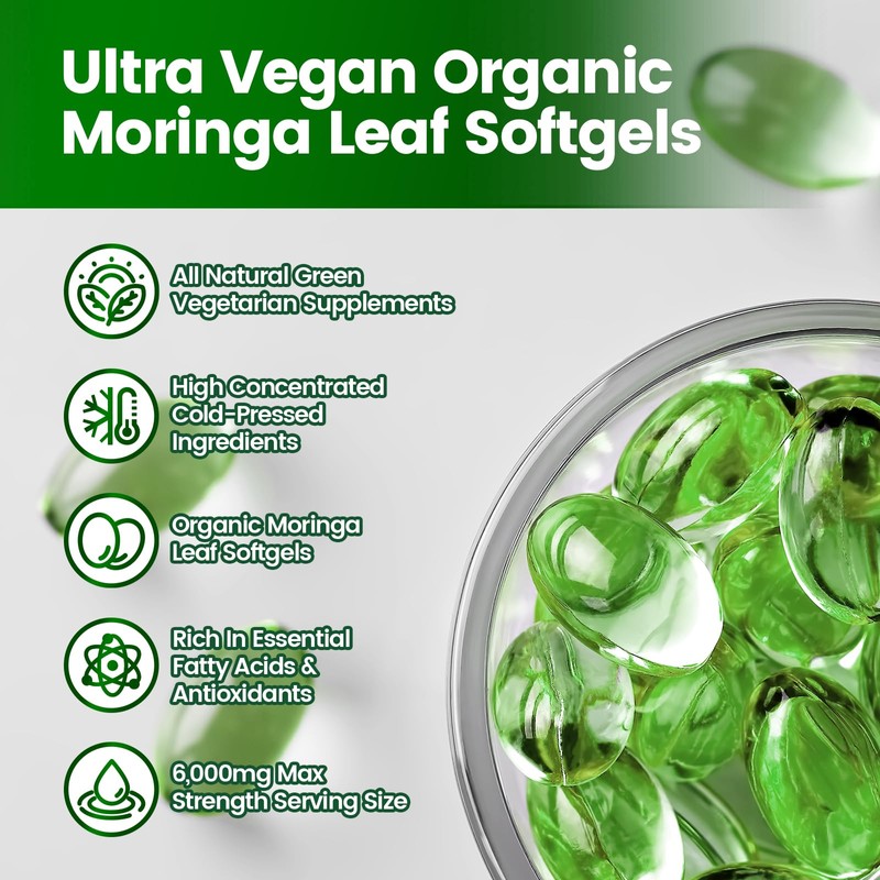 VivoNu Pure Moringa Capsules, Moringa Leaf Extracts, 120 Day Supply,