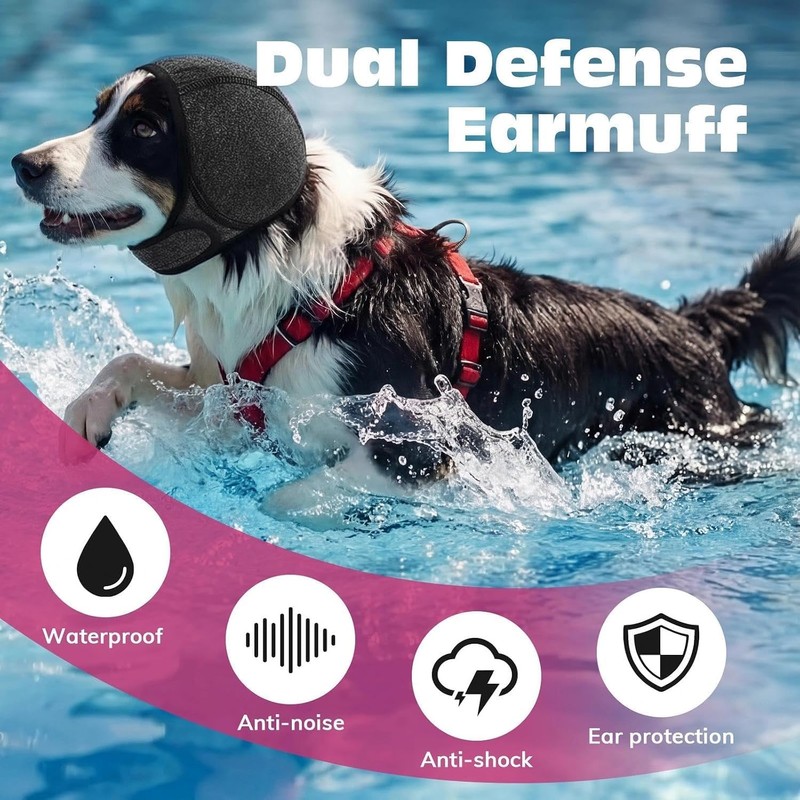 2PCS Orejeras Ajustables para Perro, Muffs de Oído de Perro