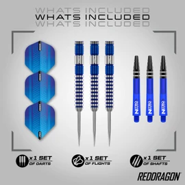 RED DRAGON Polaris: 22 gram Tungsten Professional Darts Set with Flights and Nitrotech Shafts (Stems)