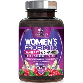 Probiotics for Women 60 Billion CFU - 16 Strains, Prebiotics & Cranberry, PH Balance, Digestive Health, Vaginal & Immune Support, Womens Probiotic for Gut Health, Shelf Stable - 120 Capsules