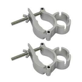 Hecis Background Stand Universal Crassbar Clamp, Drape Support Clamps 2 Pcs, Double Pipe Clamp, Adjustanle Upright Clamp for 1.5” or 2” Upright and Pipe and Drape System
