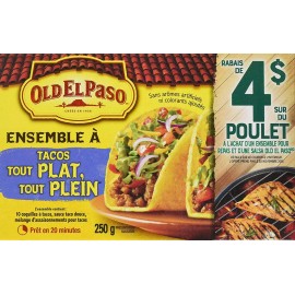General Mills Old El Paso Stand & Stuff Tacos Dinner Kit, 10 Count, 250g/8.8 oz.,