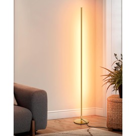 DEWENWILS Floor lamp, 1100Lumen Modern Dimmable Corner Floor Lamp with 3000K Warm Light & Foot Switch, 57.5" Tall Standing Lamp for Living Room, Bedroom, Gold