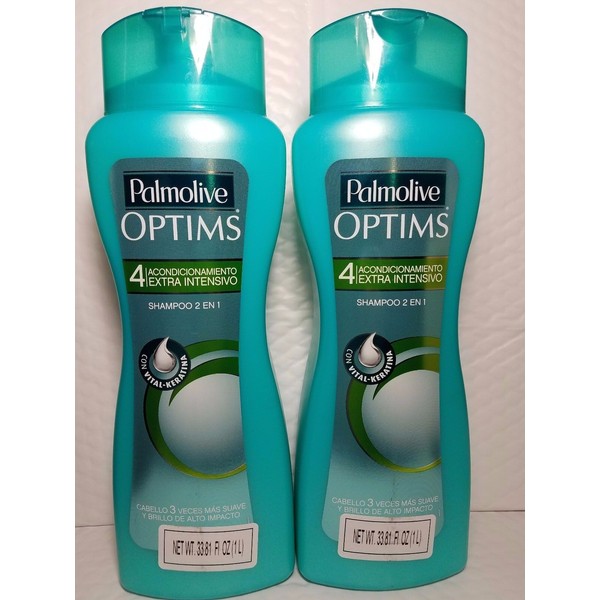 Intense 2 PACK PALMOLIVE OPTIMS SHAMPOO EXTRA INTENSIVE CONDITIONING 2 IN 1 33.81 FL OZ 