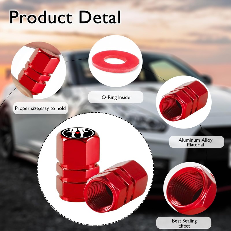 Tire Valve Stem Caps Funny Car Accessories 4-Pack-Aluminum Alloy Rust-Proof
