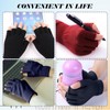 VEGCOO 4 Pairs Half Finger Gloves, Winter Knit Fingerless Gloves