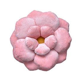 Green Philosophy Co. Camellia Plush Flower Pillow - Millenial Pink
