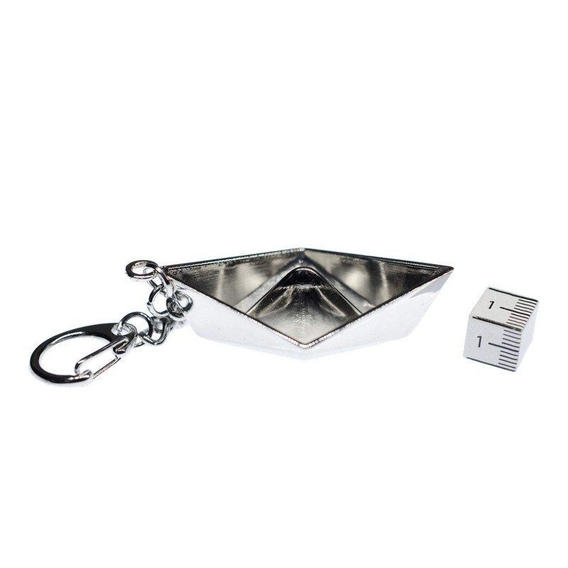 Origami Paper Boat Ship Sailing Vessel Boat Keychain Mini Bling