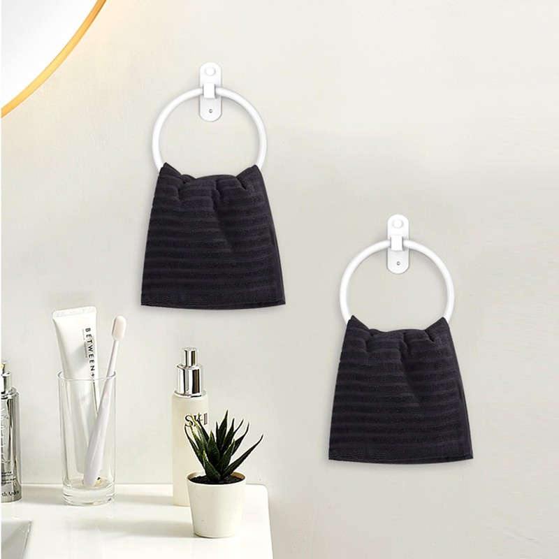 Towel Rings, White Aluminum Alloy for Home Hotel Bathroom Towel