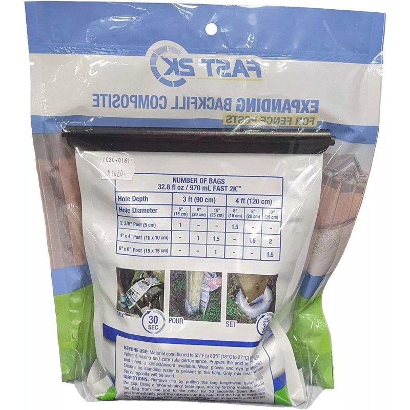 Fast 2K Fence Post Mix, Concrete Alternative for Fence &