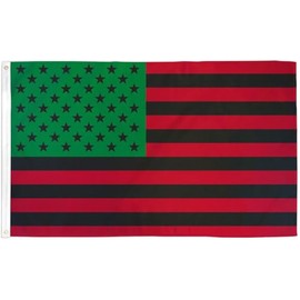 Afro American (USA) Flag 3x5ft Poly - Patriotic Decor