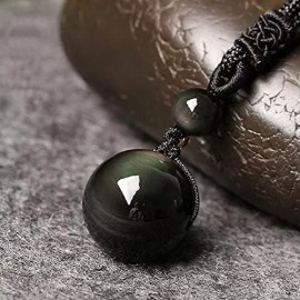 Hadnmade Natural 16mm Rainbow Tiger's Eye Crystal Amulet Pendant Healing Reiki Necklace