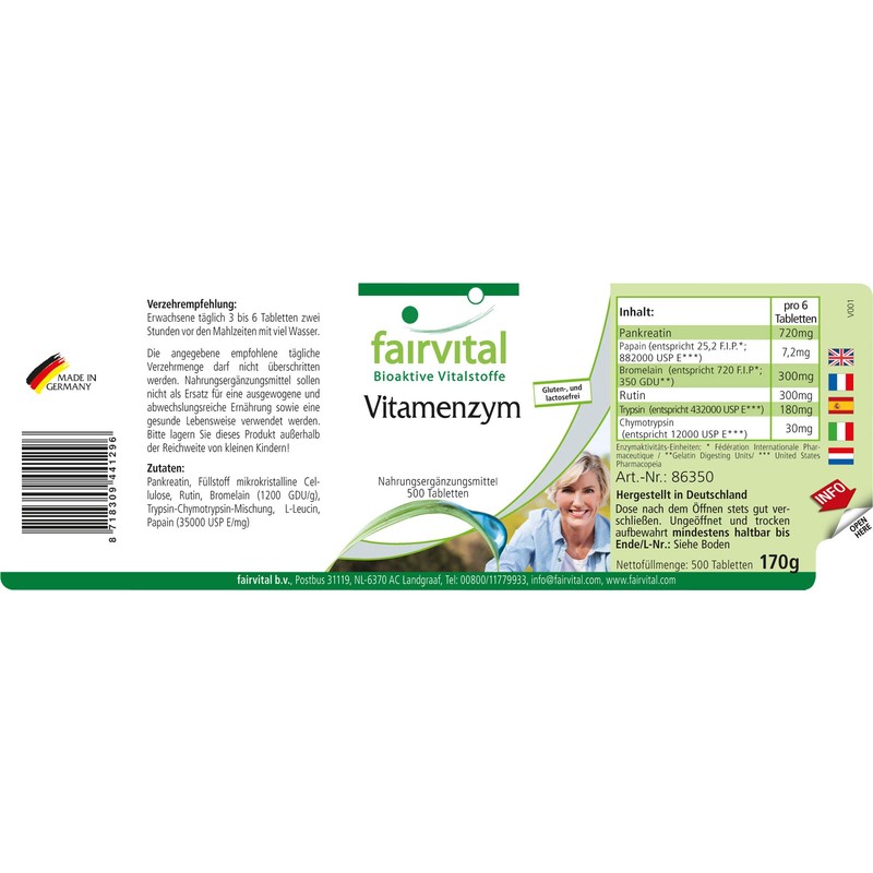 Fairvital Enzyme Complex – Vitamin Enzyme – High Dose –
