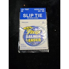 Les Davis Velux Salmon Leader Adjustable Hooks 2/0 3/0 025 LB Test Vintage
