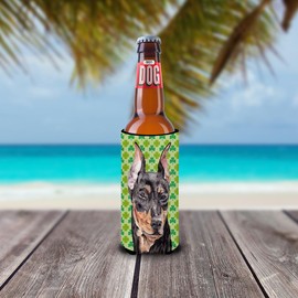 Caroline's Treasures SC9740MUK German Pinscher Lucky Shamrock St.Patrick's Day Michelob Ultra Koozies, Slim, Multicolor