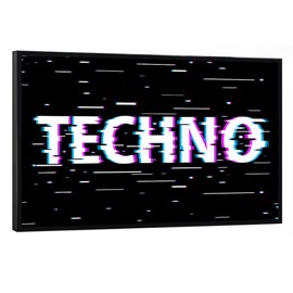 artboxONE Poster with Black Frame 45 x 30 cm Typography Digital Techno Picture Techno Music