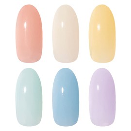 PREANFA PREGEL Muse Sweet Macaron Series, Set of 6 Colors, Gel Nails, 0.1 oz (3 g) x 6 Pieces