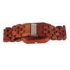 Geometric Dial Sandalwood Watch Calendar Quartz Movement Analog Wristwatch Red