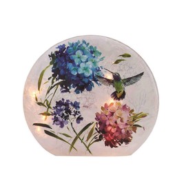 Stony Creek Hydrangea with Hummingbird 7" Pre-Lit Round Orb, LAL0261 (Blue/Purple)