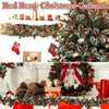 2PCS Red Berry Christmas Garland Christmas Artificial Garlands,Xmas Berry Holly