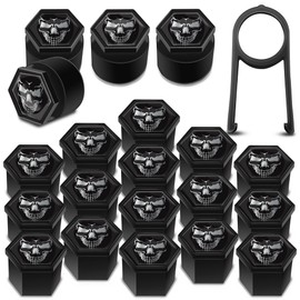 SkinoEu Wheel Nut Covers Locking Bolt Caps Universal Silver Skull 17mm NB 41