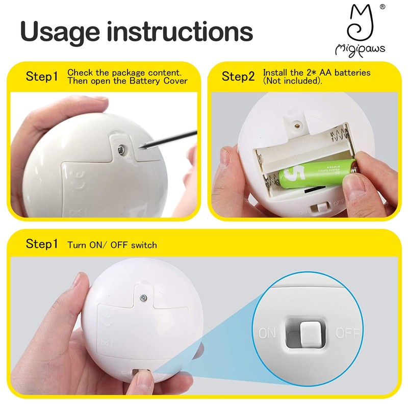 Migipaws Interactive Cat Toys, Butterfly & Feather Kitten Toy,Automatic Spinning