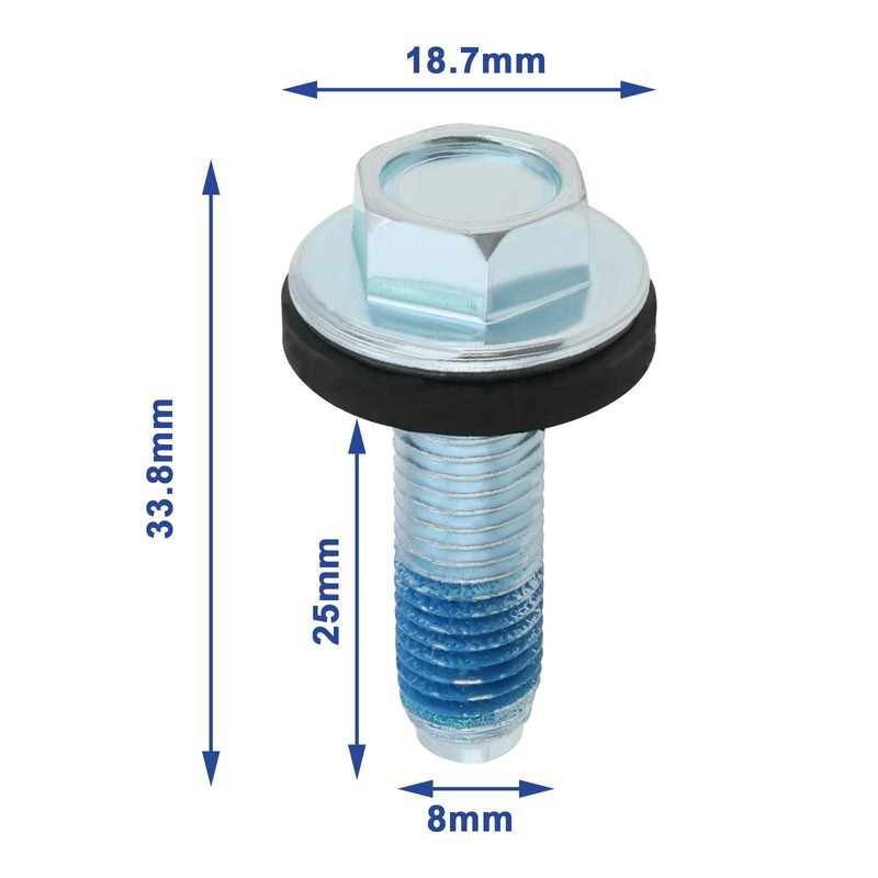 Micro Traders 1Pc Washer Agitator Bolt with Rubber Gasket Replacement