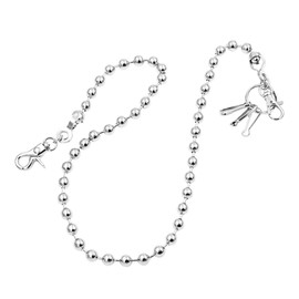 UNIQSUM Simple Ball Wallet Chain Biker Punk Key Jean chain, Silver, Short