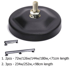 Universal-fit 3" Round Ultra Strong Power Magnet Base/Magnetic Holder for LED Offroad Light/Work Light/Light Bar Mount on Steel Surface of Trucks & SUV, w/Rubber Pad to Prevent Scratches, 1 Pack